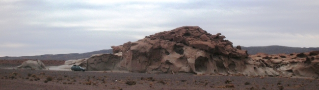 Vista Panorámica al sitio arqueológico Yerbas Buenas. Desierto de Atacama, Chile. Foto: Ximena Jordán.